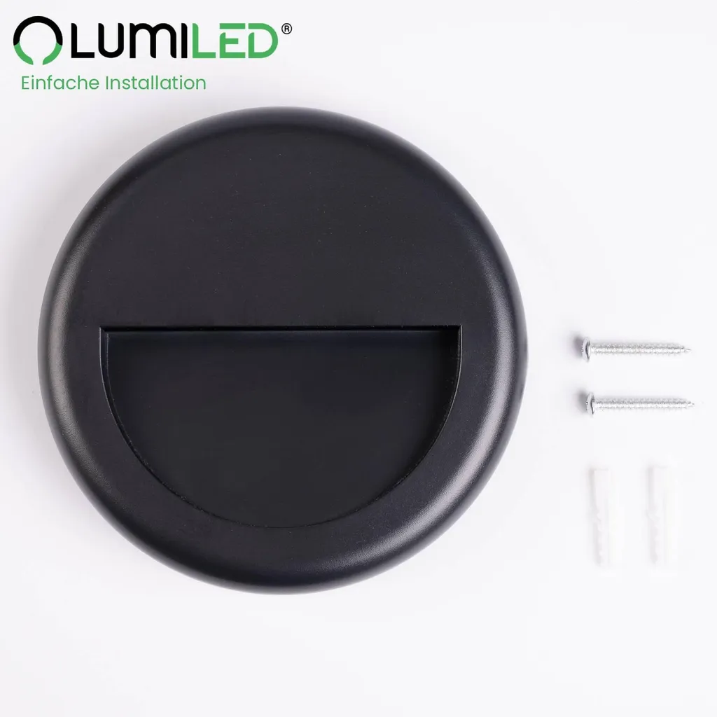 Luminaire Mural LED Extérieur Étanche IP65 Rond Noir CCT Variable 440lm - 8