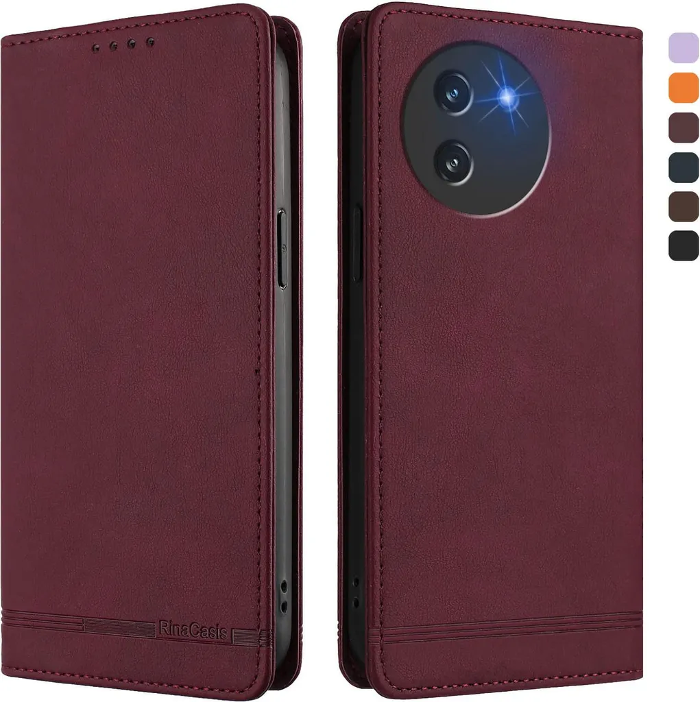Custodia Rosso Fuoco per Doogee Note 59 / Pro: Protezione Flip in Pelle PU