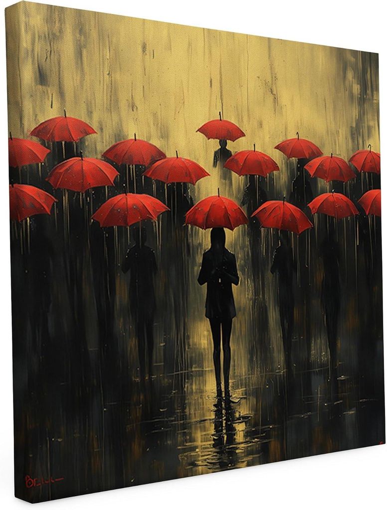 Banksy Motiv - Bankrosis - 40 x 40 cm - Wandbild auf Leinwand - matter Kunstdruck - Graffiti - Street Art - 2cm Holzrahmen - Keilrahmen bedruckt