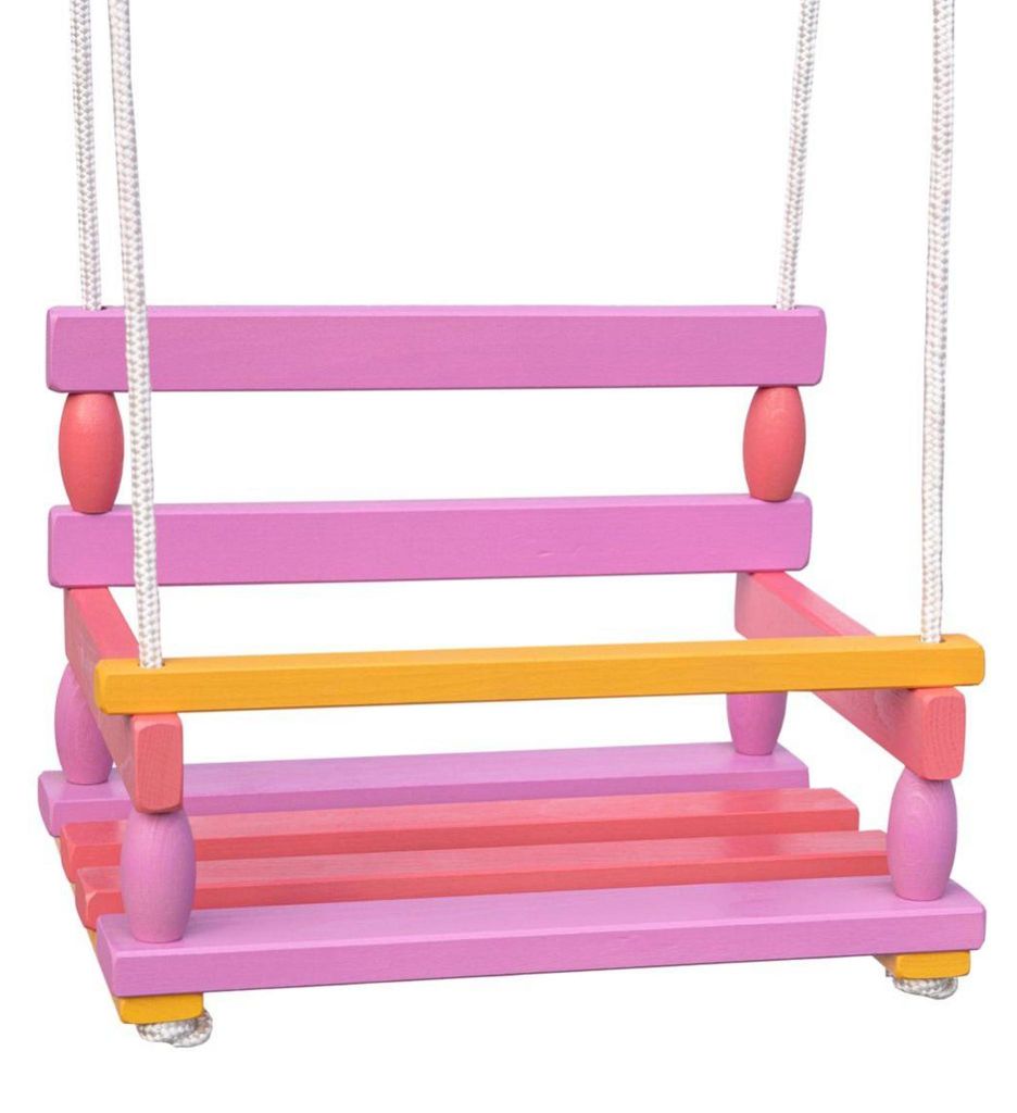 Altalena in legno rosa 40x30cm portata 80kg in borsa Immagine del prodotto 