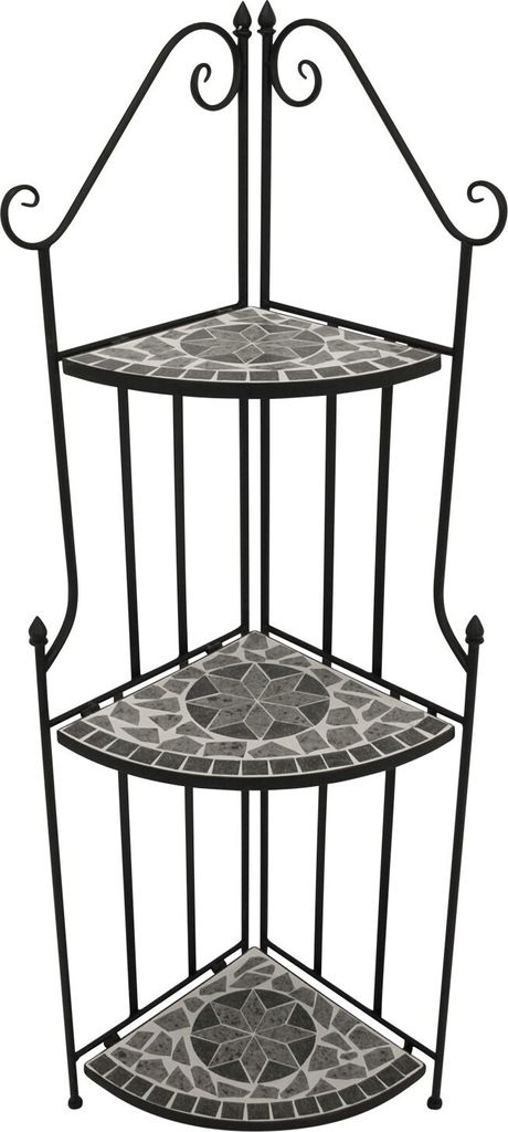 DEGAMO Gartenregal Eckregal Regal SIENA, Stahl + Mosaik Produktbild 