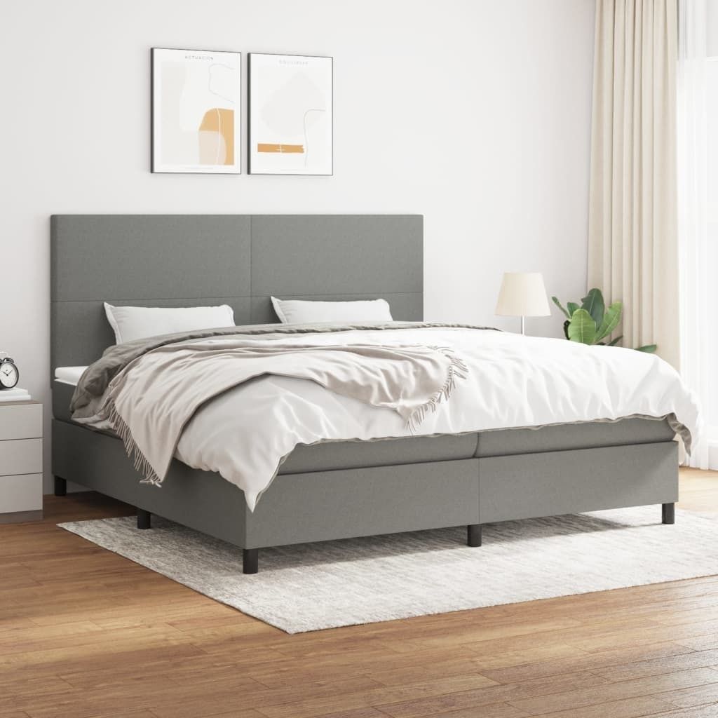Maison Exclusive - Boxspringbett mit Matratze Dunkelgrau 200x200 cm Stoff