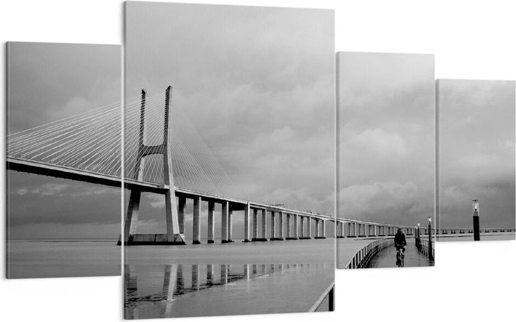 Bild auf Leinwand - Leinwandbild - Architektur fahrrad lissabon tourismus - 160x90cm - Wand Bild - Wanddeko - Leinwanddruck - Bilder - Kunstdruck -...