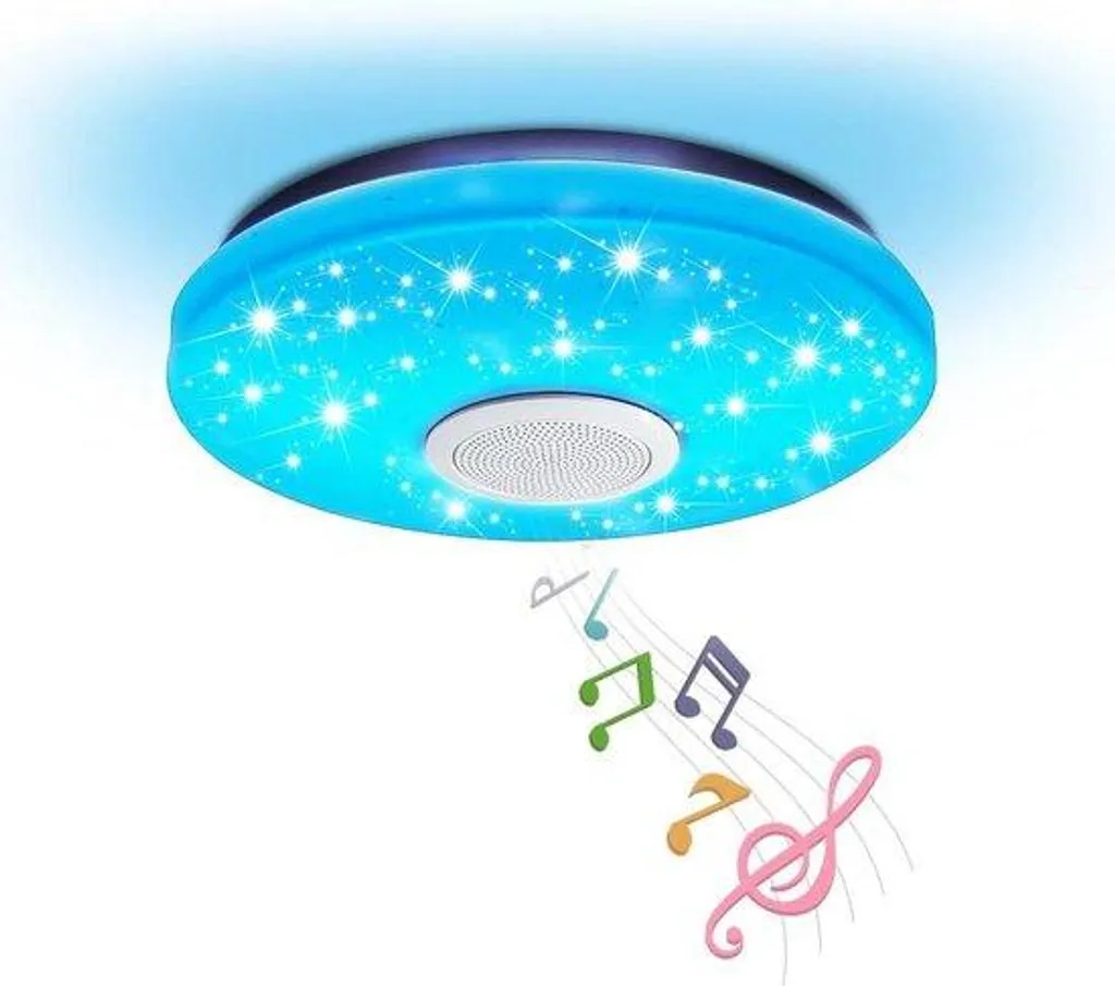 Plafonnier LED Bluetooth pour Salon - Éclairage RGB 30 cm Intégré Dimmable