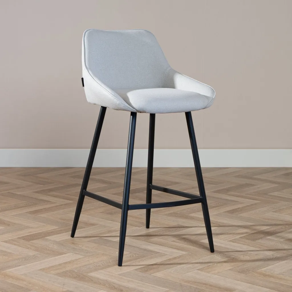 Tabouret de bar 68 cm Lova gris : confort pour îlot de cuisine