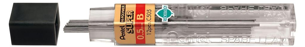 Pentel Druckbleistift-Mine HI-POLYMER SUPER, H„rtegrad: B Image du produit 