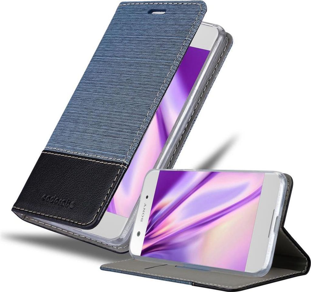 Cadorabo Hülle für Sony Xperia XA1 Schutzhülle in Blau Handy Hülle Etui Book Case Cover