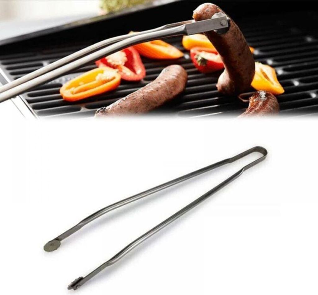 Grillzange mit Rollen, professionelle 50 cm Grillzange mit Rollen – Wurstwendezange mit robustem, langem Griff, Outdoor-Kochzubehör für Grill, ...