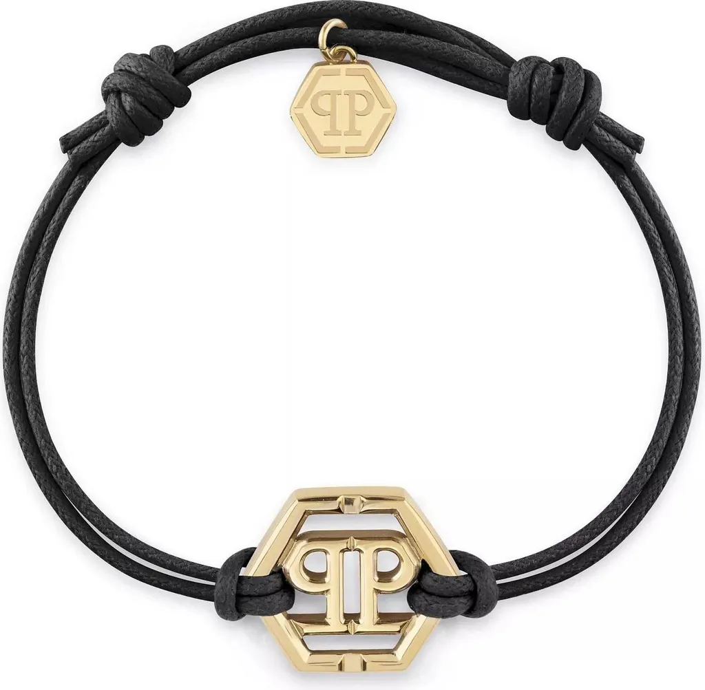 Bracelet gourmette Philipp Plein Linked noir et or en acier inoxydable