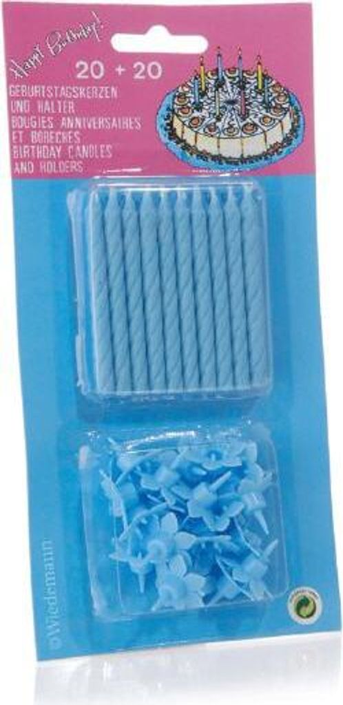 Geburtstagskerzen Tortenkerzen Kuchenkerzen mit Kerzen Halter Blau