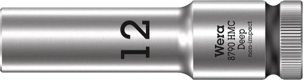 WERA Steckschlüsseleinsatz 1/2" SW 12 Lang Stahl 18 mm