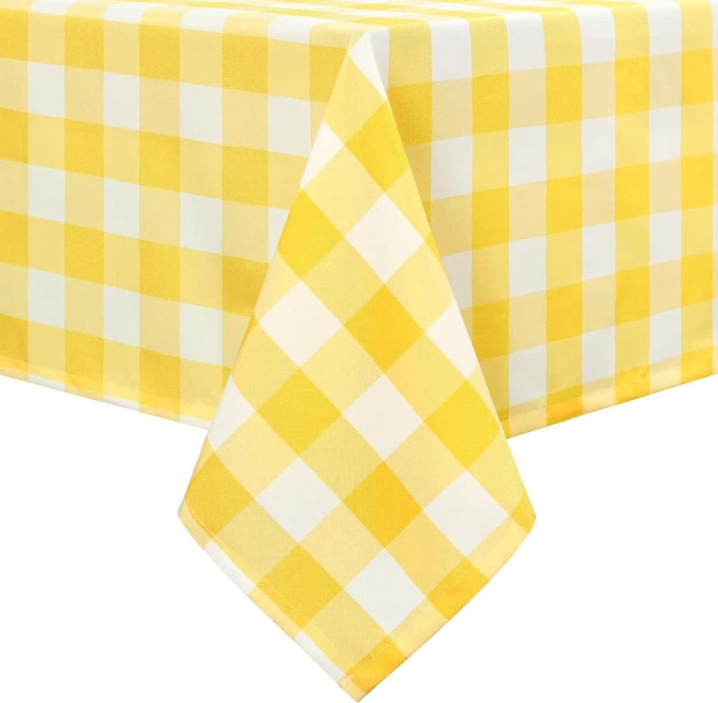Karierter quadratischer Tischdecken - wasserdicht - aus Polyester - robust - langlebig schmutzabweisend wasserabweisend und knitterfrei waschbare T...