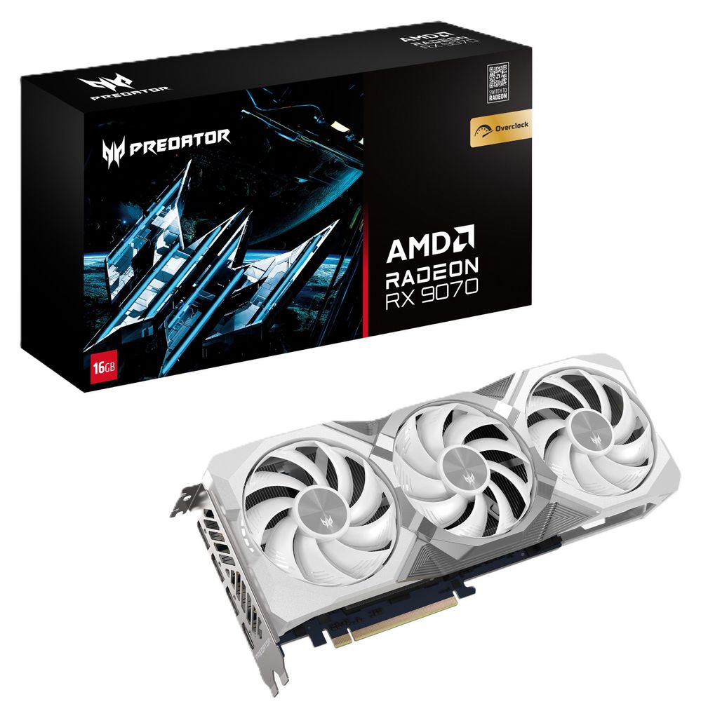 Acer Predator BiFrost AMD   RX9070    OC  16GB WHITE Produktbild 