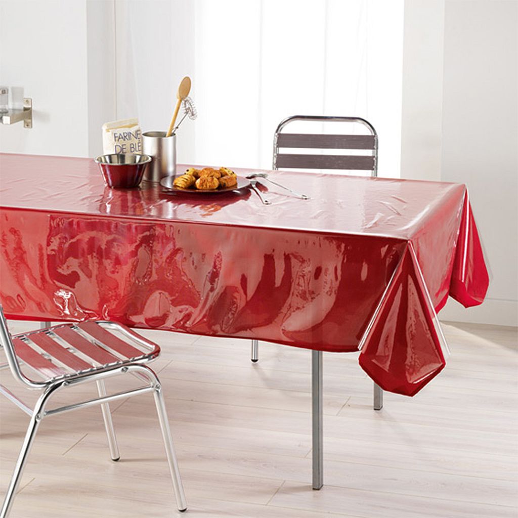 Rechteckige Wachstischdecke, 140 x 240 cm, transparent