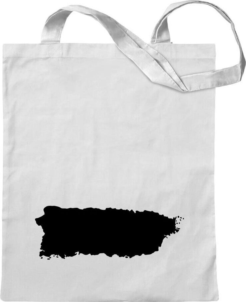 Kiwistar - Baumwolltasche - weiss - Puerto Rico - San Juan - Tragetasche Stoffbeutel Umhängetasche Langer Henkel