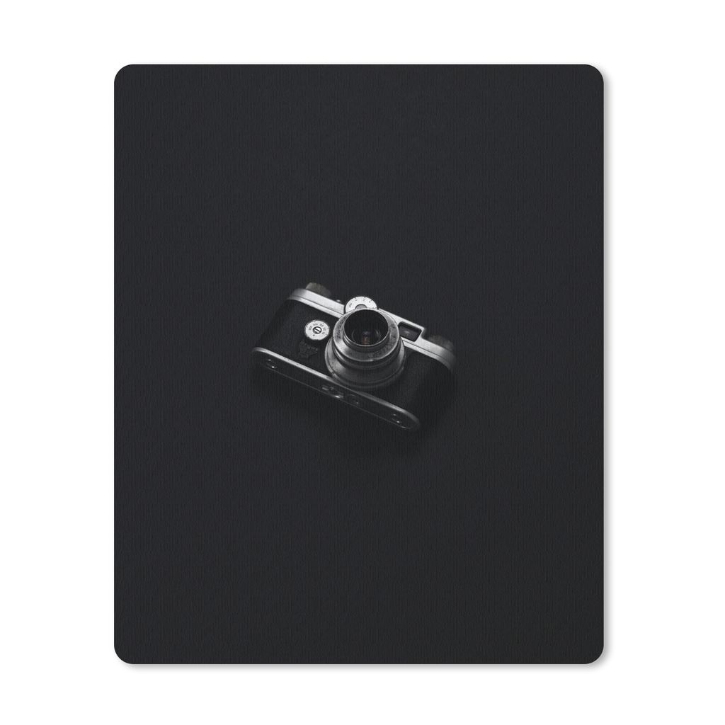 MuchoWow Mauspad Mousepad Schwarz - Kamera - Design - Weiß 30x40 cm - Mousepads - Maus Mat - Pad - Mausunterlage - Mausmatten