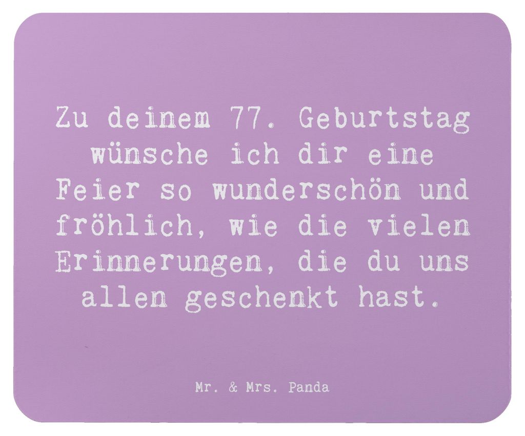 Mr. & Mrs. Panda Mauspad Spruch 77. Geburtstag - Produktbild 