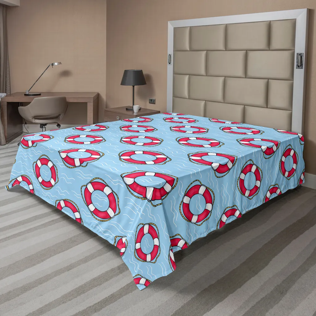 Lenzuolo King Size ABAKUHAUS 266x260 | Motivo Marino Salvagenti