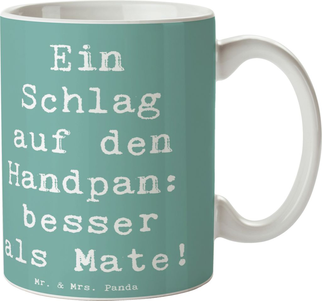 Mr. & Mrs. Panda Becher Spruch Handpan Zauber - Meeresbrise - Geschenk, Musikinstrument, Pott, Meditation, Teetasse, Tasse, Musiker, Lernen, Kläng...