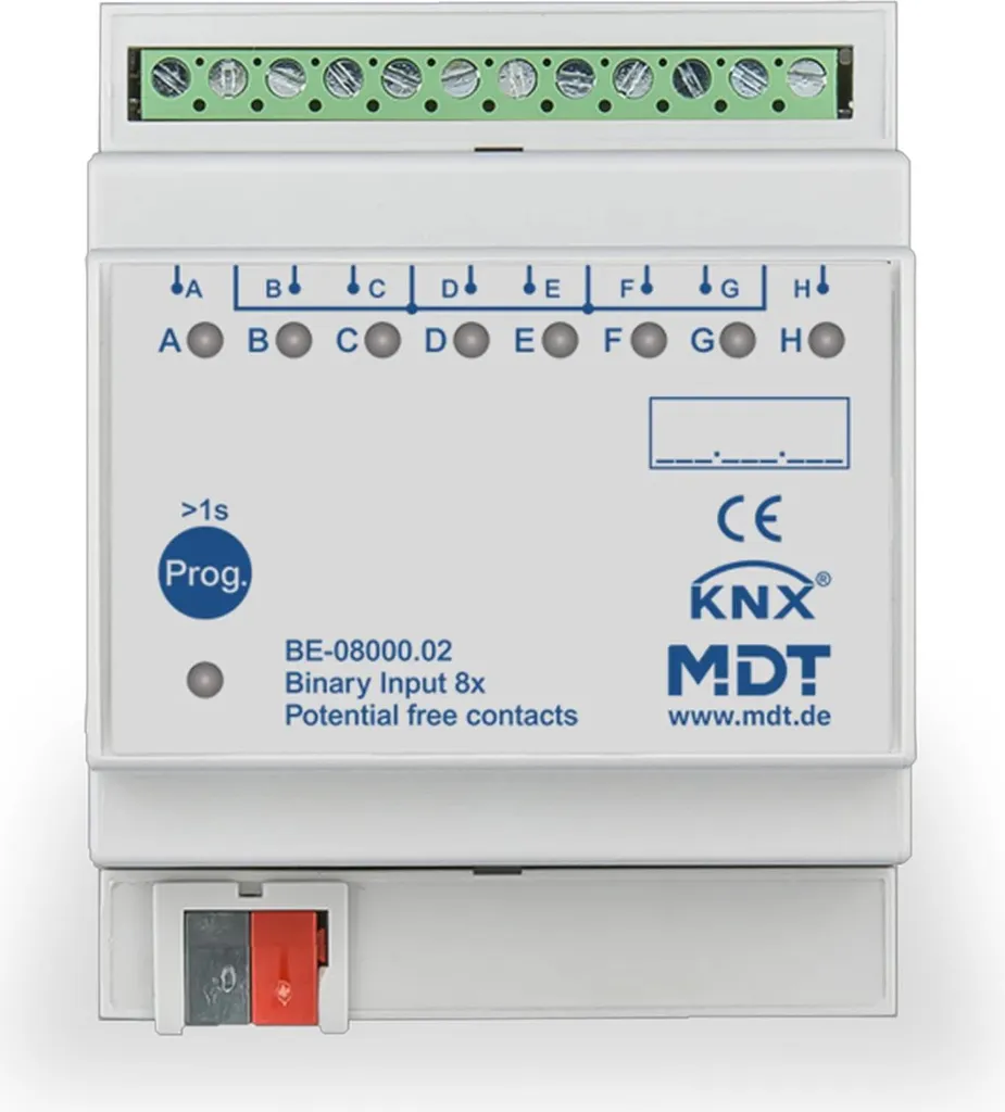 MDT BE-08000.01 Entrée Binaire 8 Voies Contact Sec KNX REG 1 Pièce