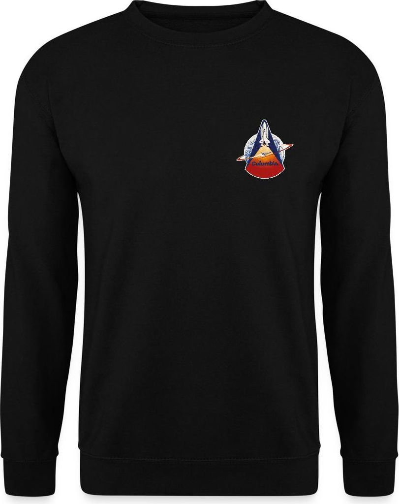 Spreadshirt NASA Space Shuttle Columbia Uni Pullover, M, Schwarz