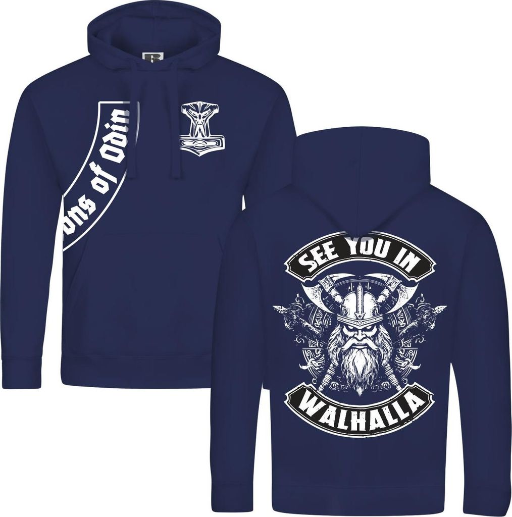 Herren Kapuzenpullover Sons of Odin Patch See you in Walhalla