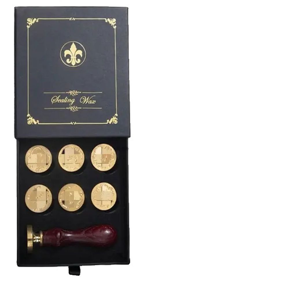 Wachsiegelstempel, Vintage-Design, vielseitige Verwendung, 7Seals Geschenkbox Set1