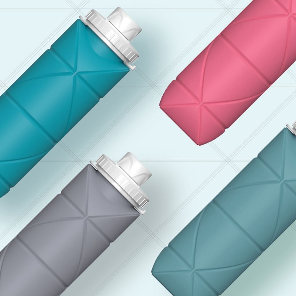 400/600ml Zusammenklappbar Silikon Wasserflasche Faltbar Outdoor Wandern Style 
