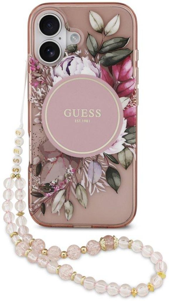 Guess Back Cover hoesje - iPhone 17 - Roze - IML Flowers Produktbild 