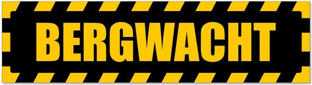 Kiwistar - Autoaufkleber - Gelb - Schwarz - 30 x 8 cm - Bergwacht gestreift - Hinweis Aufkleber Sticker für Auto, Kfz, Fahrrad, PKW, LKW