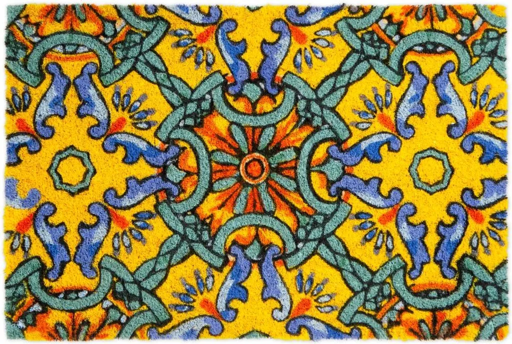 Paillasson Coco Excelsa Anti-poussière 60x40 cm Motif Trinacria Durable