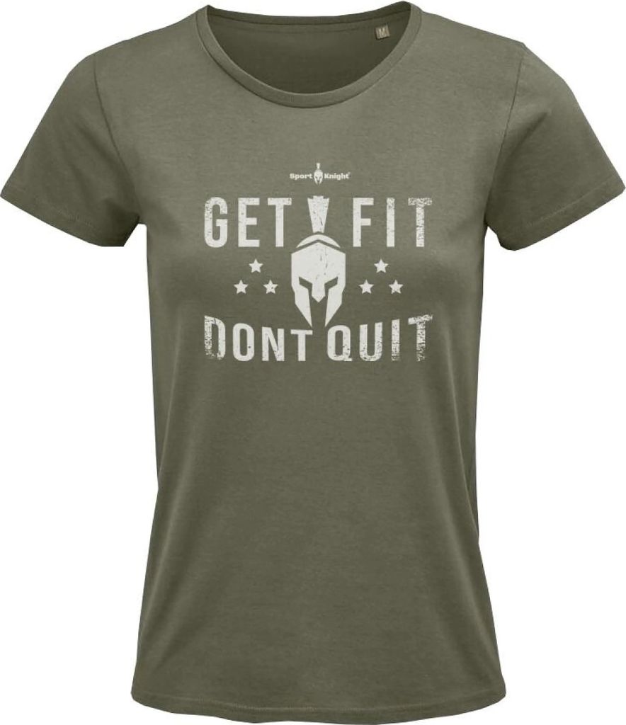 Sport-Knight Damen Fitness T-Shirt "Get Fit Dont Quit" Organisch Classic