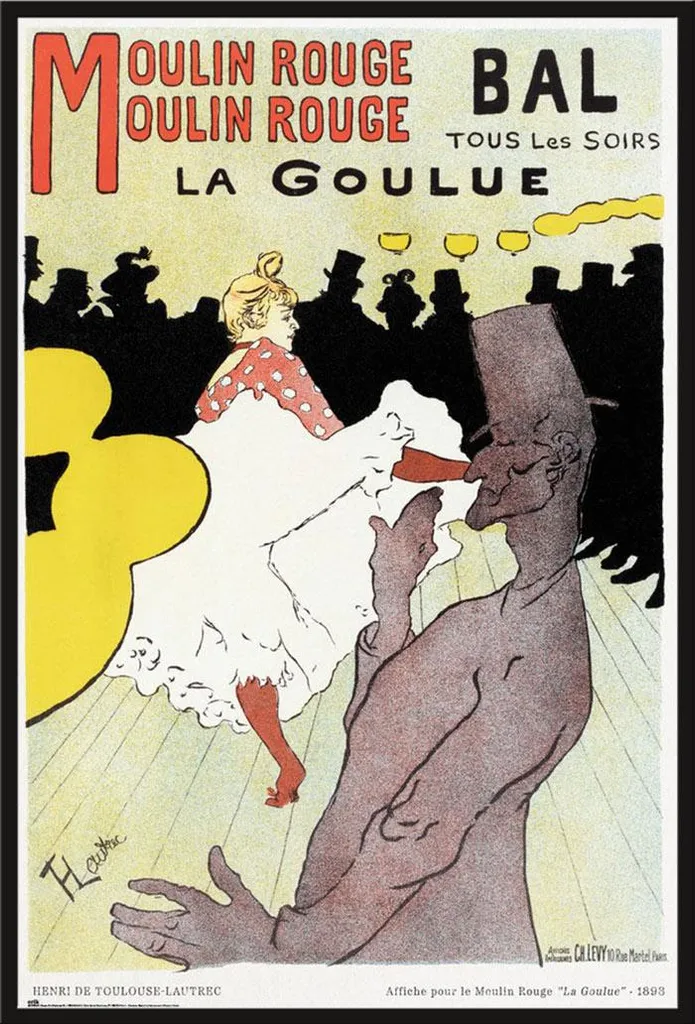 Affiche Moulin Rouge La Goulue avec cadre noir Shinsuke® 61x91,5 cm