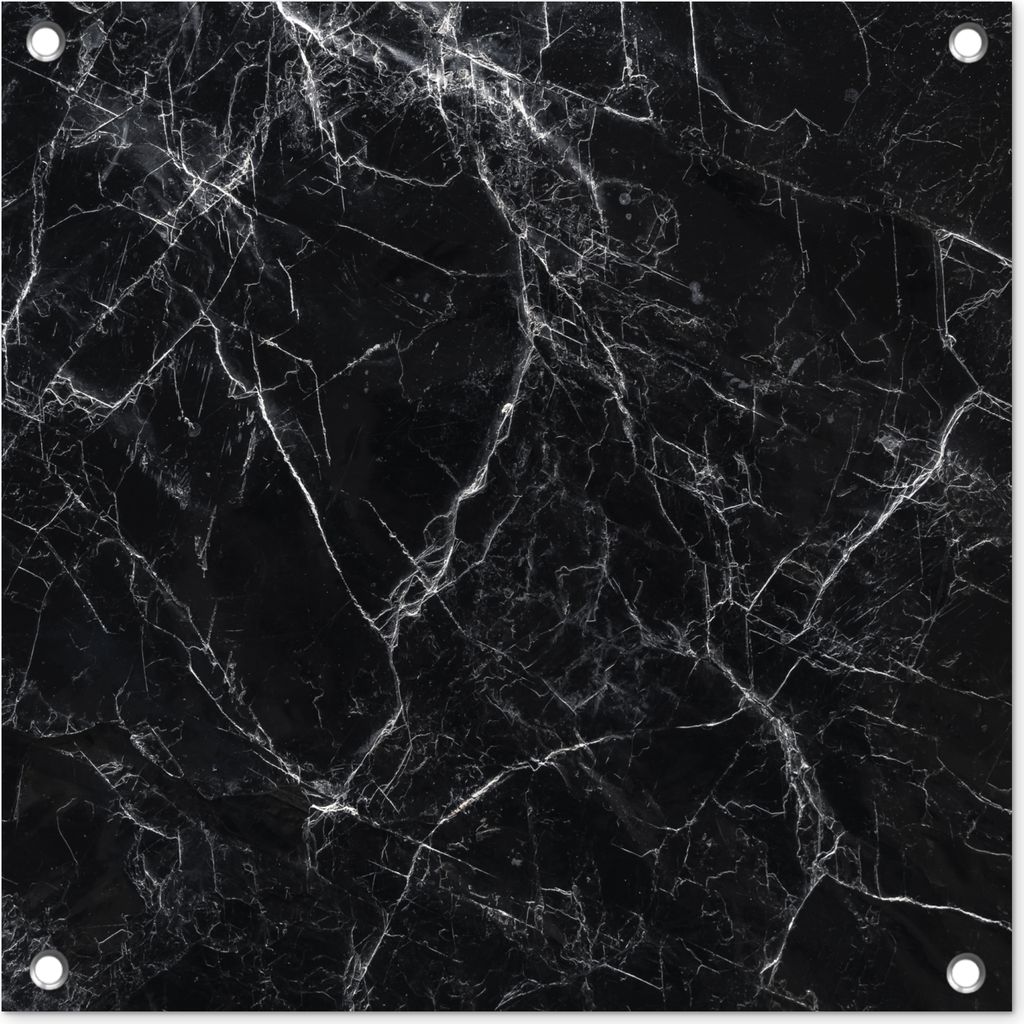 MuchoWow 50x50 cm Outdoor-Poster Gartendeko Sichtschutz Garten Poster für den Garten Marmor - Stein - Linie - Marmoroptik - Schwarz - Luxus