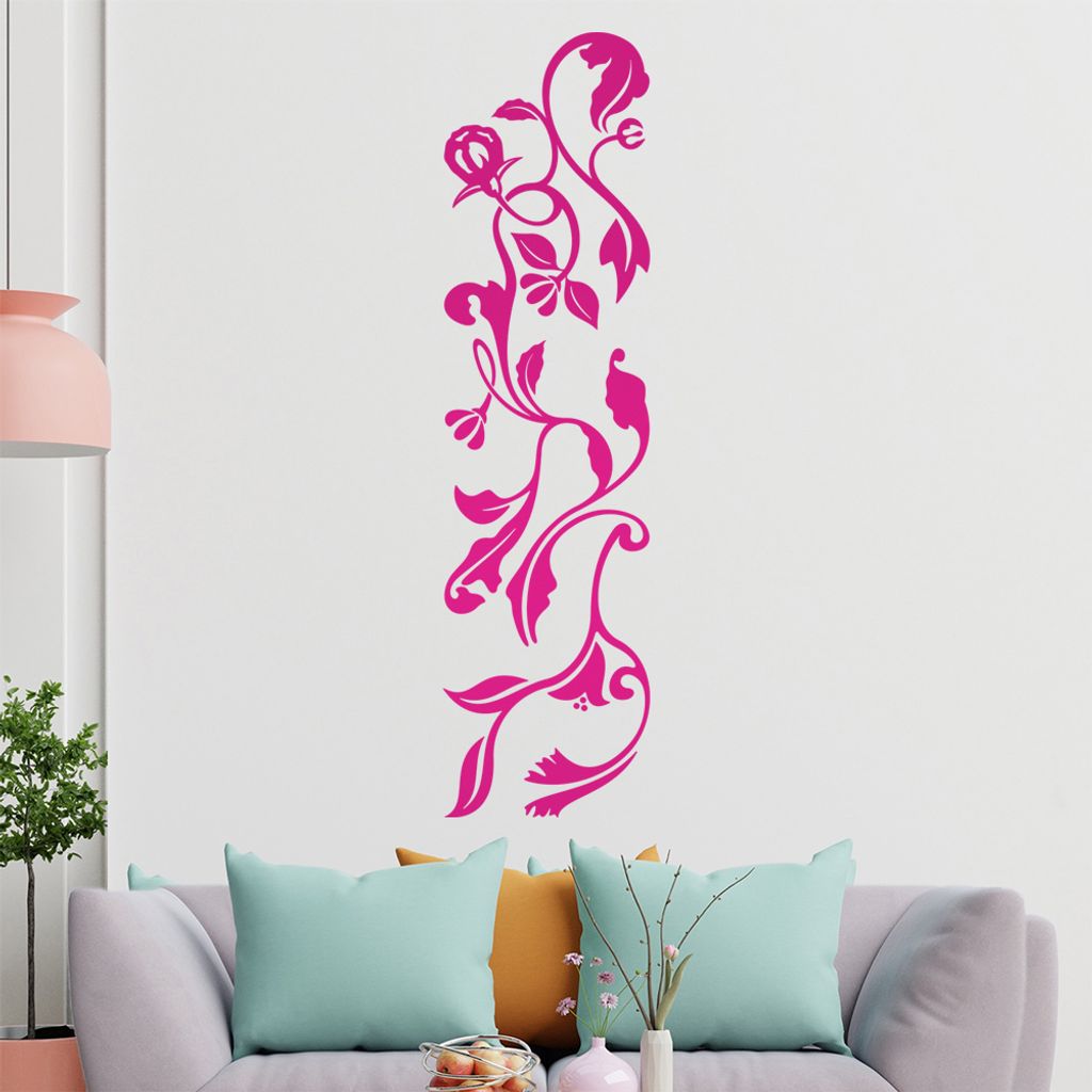 filigranes Blätternornament Wandtattoo in 6 Größen - Wandaufkleber Wall Sticker - Dekoration, Küche, Wohnzimmer, Schlafzimmer, Badezimmer