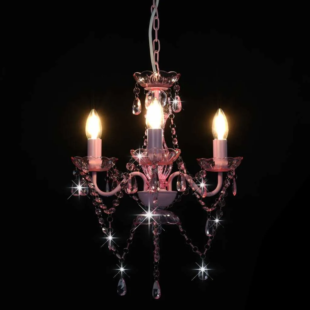 Lampadario Moderno con Perline Rosa 36cm - Design Sophisticated vidaXL - 3