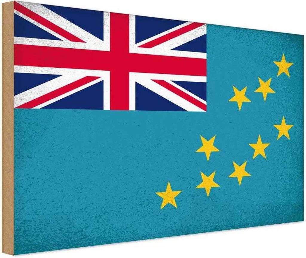 vianmo Holzschild 30x40 cm Tuvalu Flagge Fahne Wappen
