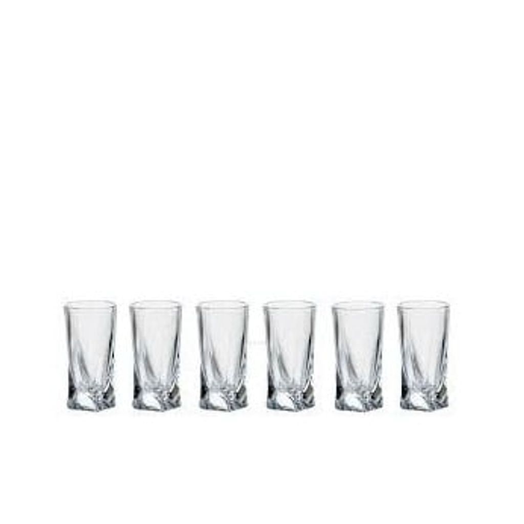 BOHEMIA QUADRO Schnapsgläser 6er Set 50ml – Luxus Kristallglas – Elegante Wodka- & Likörgläser – Tschechisches Kristall – Design-Gläser...