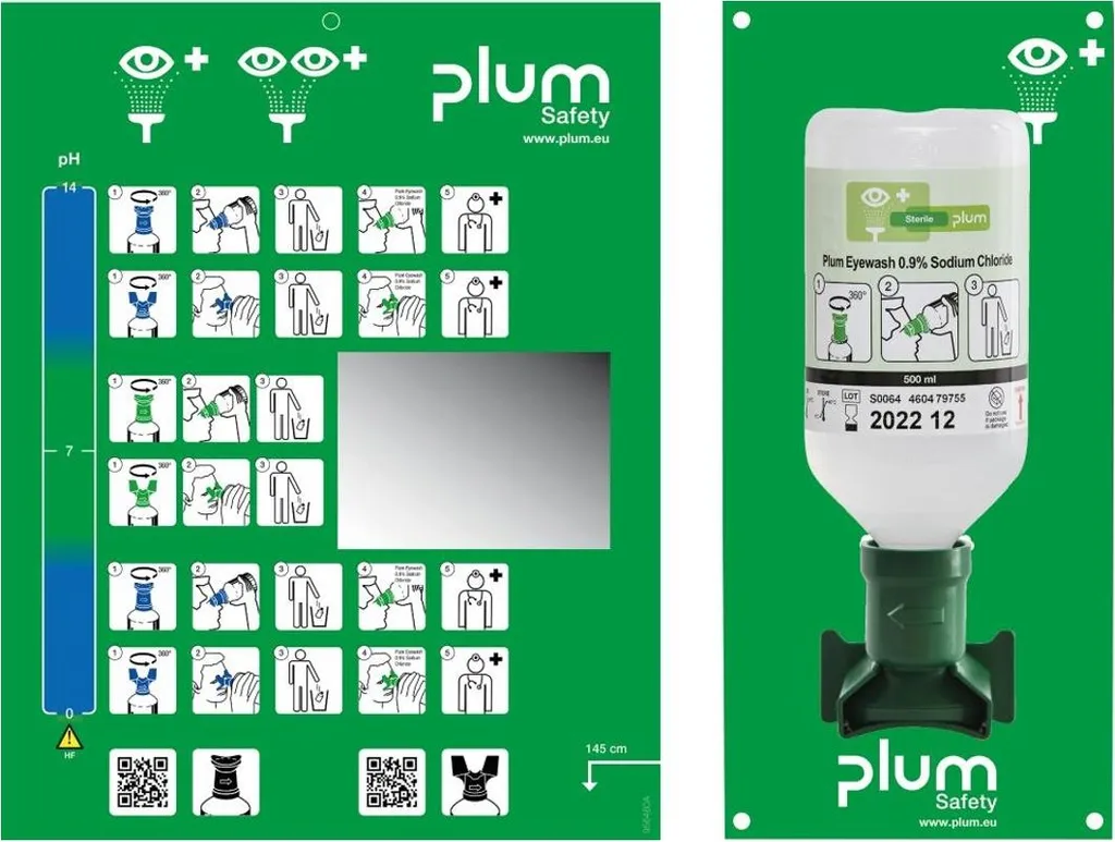 Stazione Emergenza Occhi PLUM 500ml | Design Ergonomico e Sicuro - 14