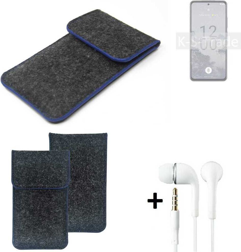 K-S-Trade Handy Schutz Hülle kompatibel mit Nokia X30 5G Schutzhülle Handyhülle Filztasche Pouch Tasche Case Sleeve Filzhülle dunkelgrau, blauer