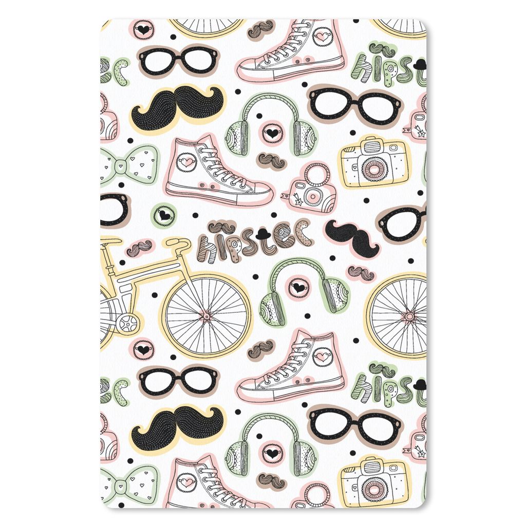 MuchoWow Mauspad Mousepad Doodle - Kopfhörer - Muster 40x60 cm - Mousepads - Maus Mat - Pad - Mausunterlage - Schreibtisch Accesoire