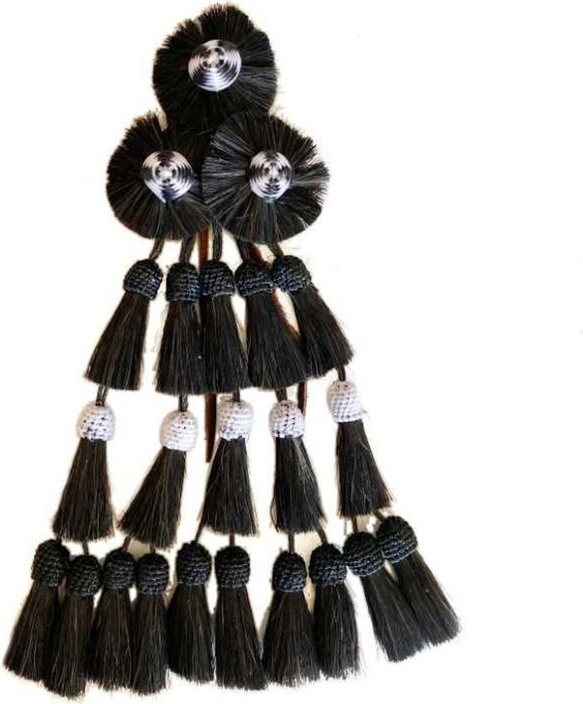 Marjoman Distribucion 25 Tassels Economical Leather Pferdefliegenfransen Schwarz Schwarz One Size