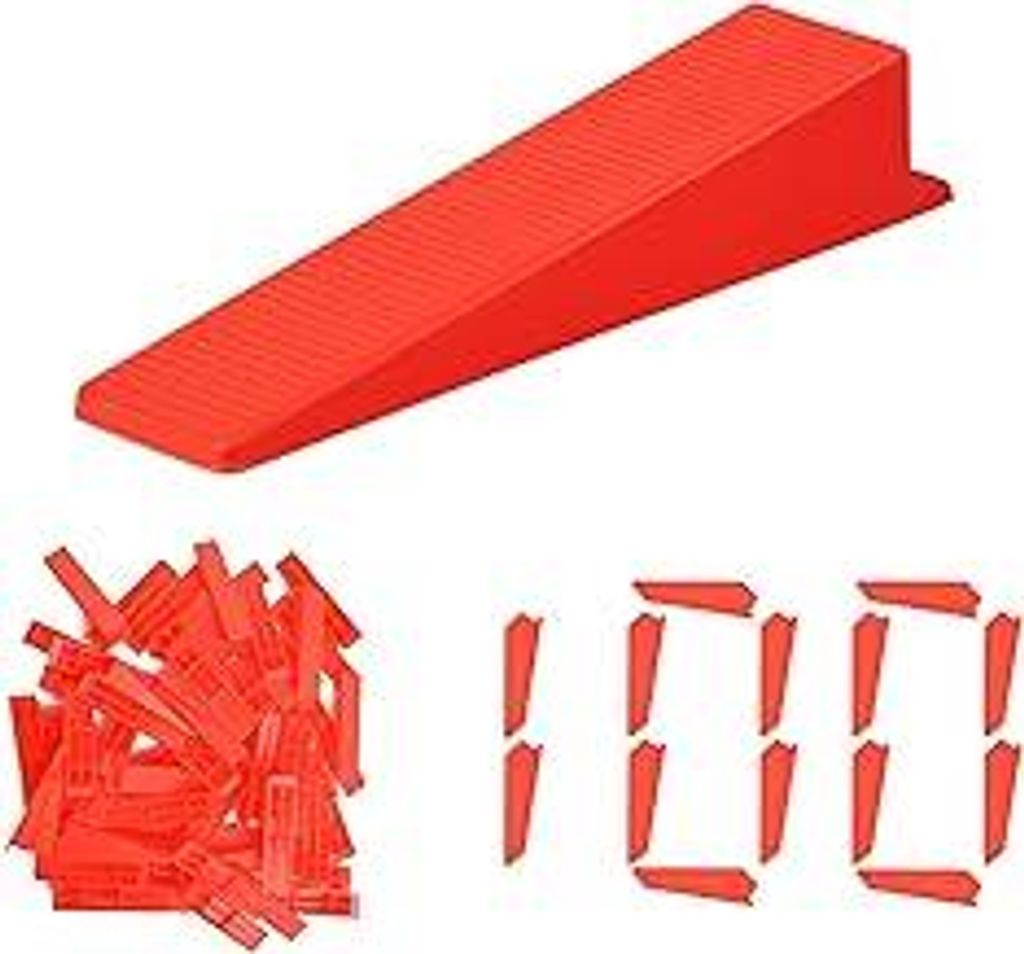 Flintronic Fliesenkeile, 100 Stück Keile Kunststoff, Laminat Abstandshalter, Zuglaschen, Montagekeile, Nivelierset Fliesen, Fliesenverlegehilfe Se...