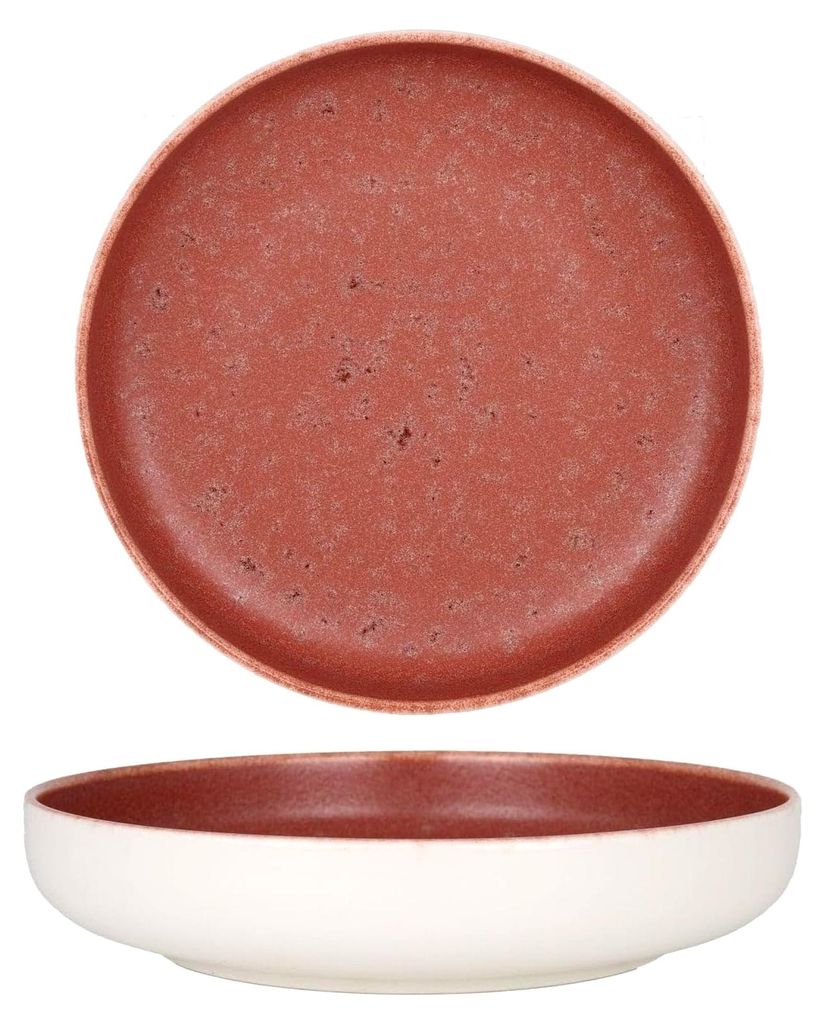 Tiefe Teller - Rosa - Porzellan - 20 cm (900cc) - 6er Set