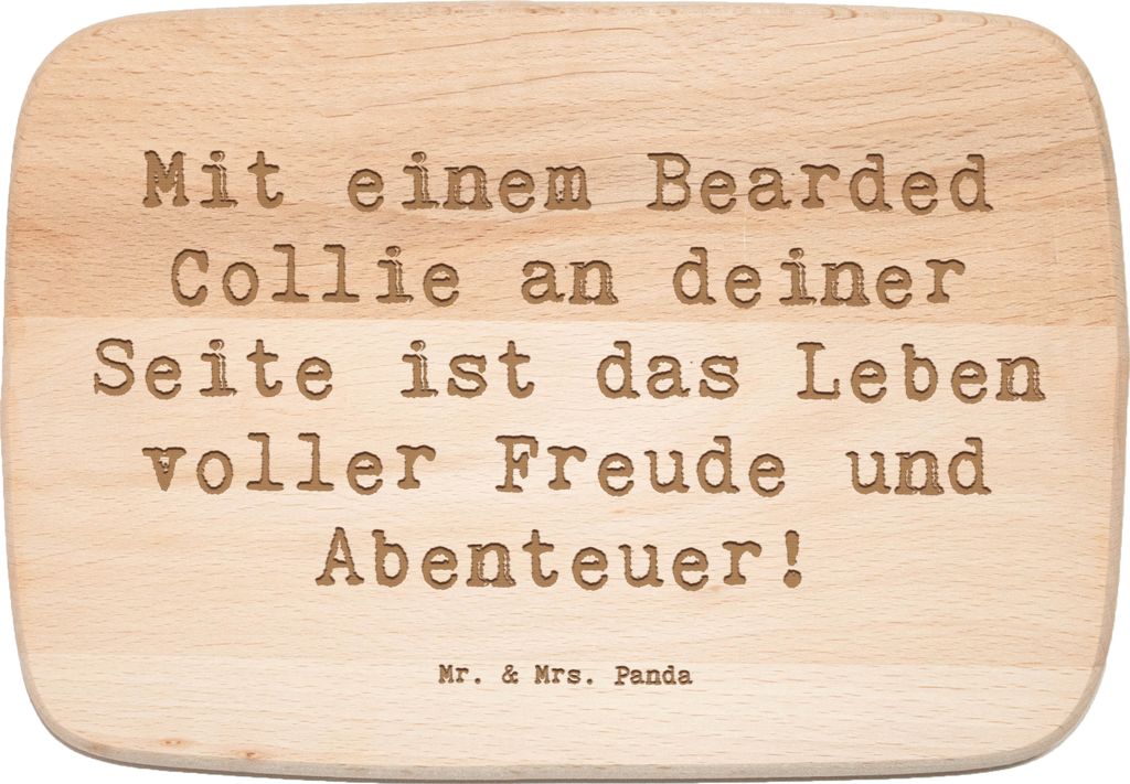 Mr. & Mrs. Panda Holzbrett Spruch Bearded Collie Freund - Transparent - Geschenk, Frühstücksbrett, Schneidebrett, Hunderassen, Hundeliebhaber, fr...