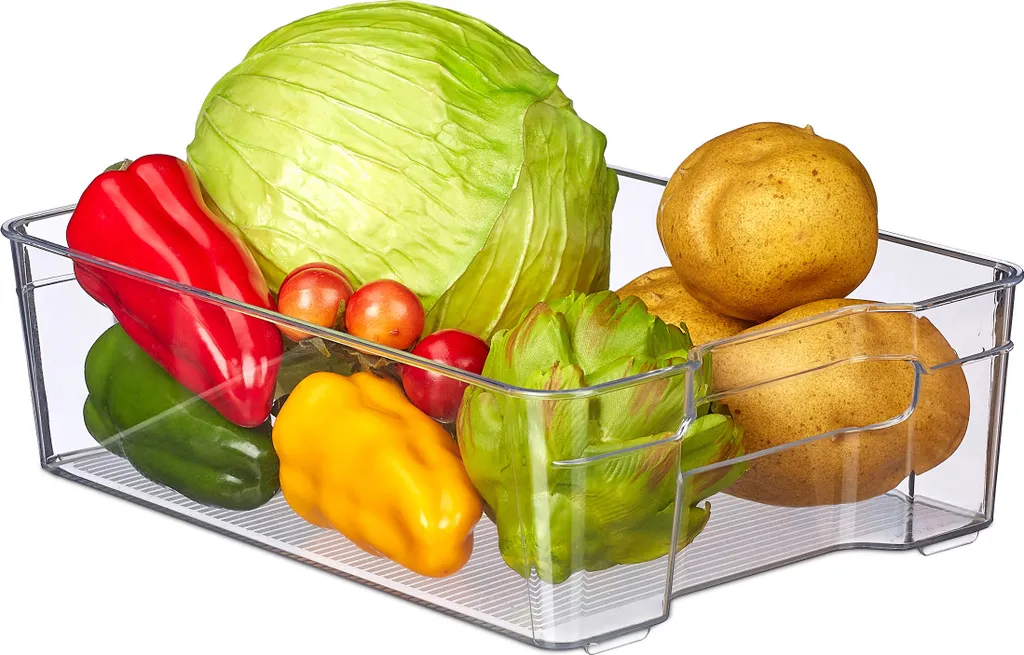 Contenitore Frigo Relaxdays con Manici - Organizer Cucina BPA Free