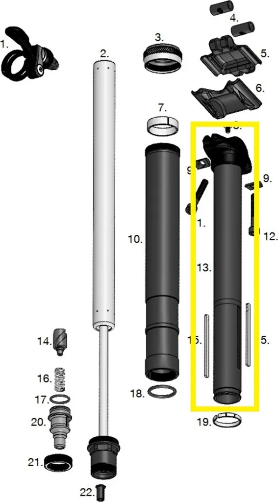 Pièce de Remplacement Tige Télescopique VTT Enduro All Mountain 125mm