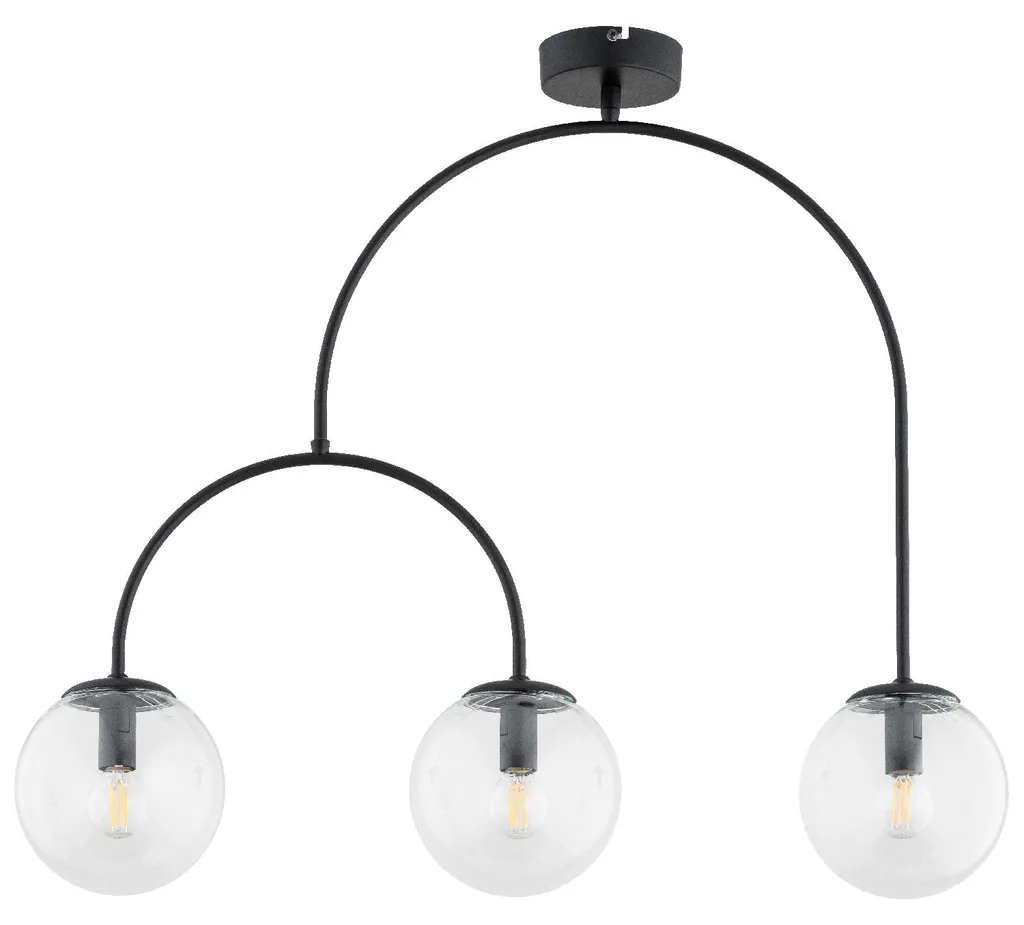 Lustre suspension barre 3 lumières DILAR en verre pour salon et table