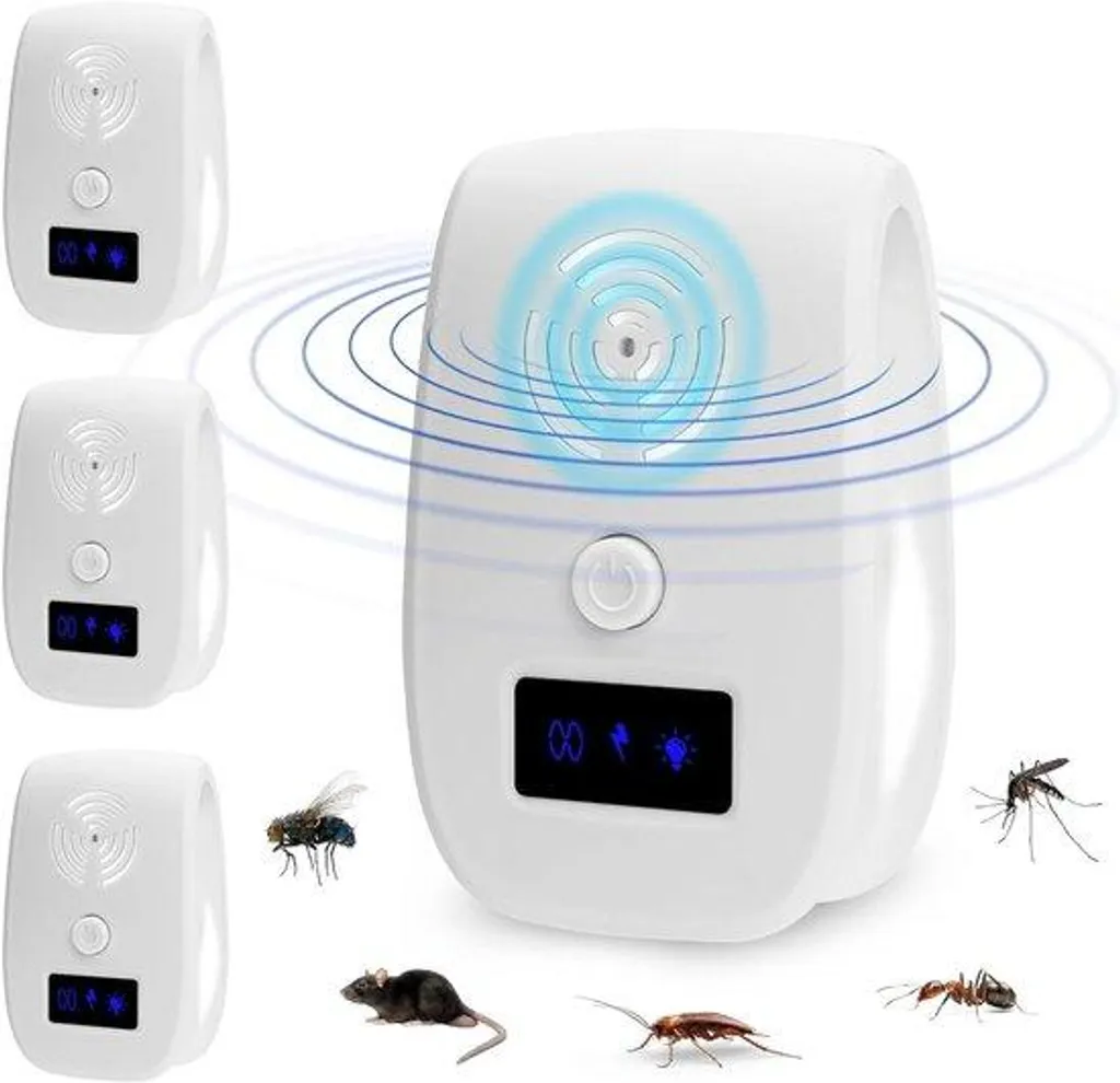 Prise anti-insecte et rongeur à ultrasons pour maison et appartement 4pcs