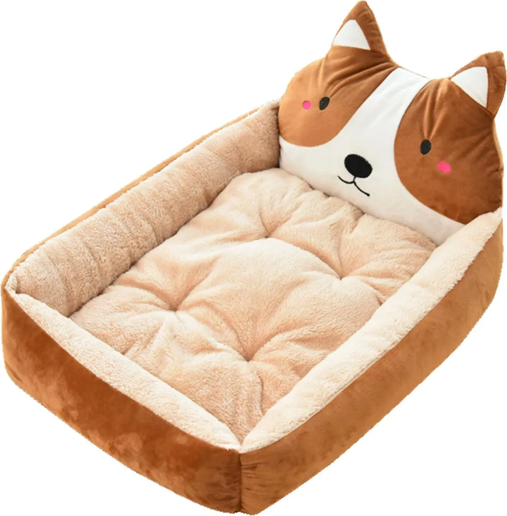 Couchage chien et chat chaud pour l'hiver lit 50 cm lavable design mimi